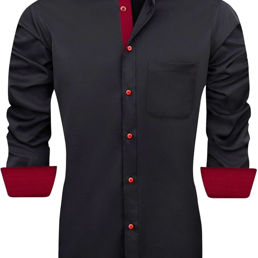 Men's black and red button-down shirt. Size 2XL.